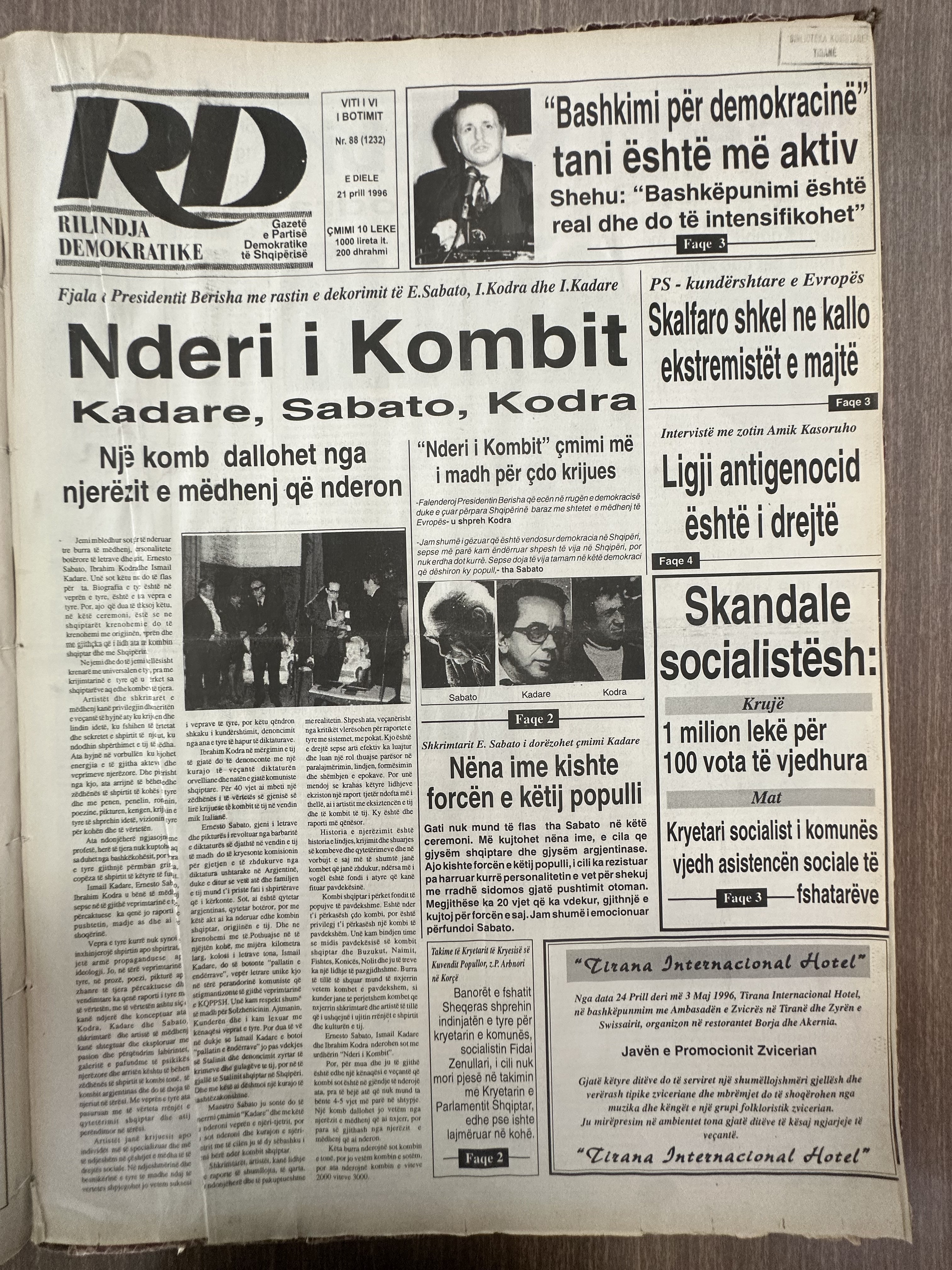 Rilindja Demokratike 1996-04-21